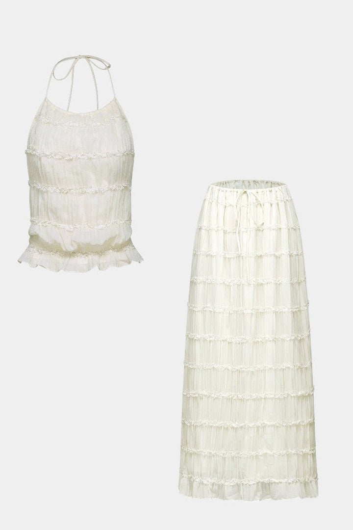 Eugenie | Pleated Halter Set