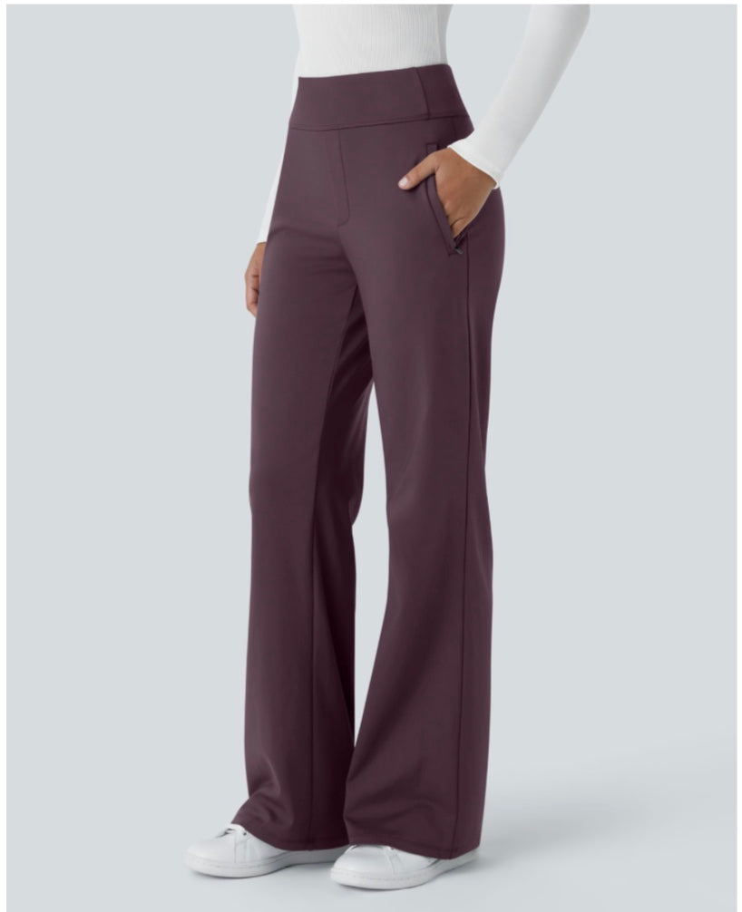 Halara Flex™ Mid Rise Side Zipper Pocket Work Flare Pants