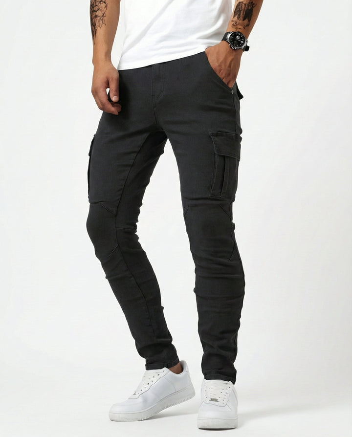 Navy Stretch Cargo Pants