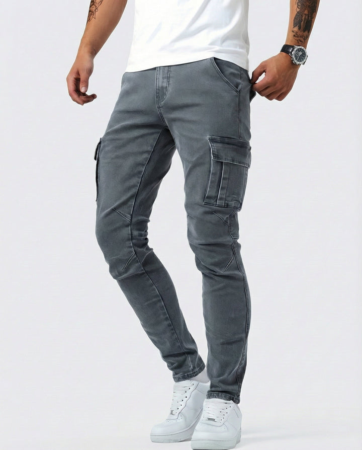 Navy Stretch Cargo Pants