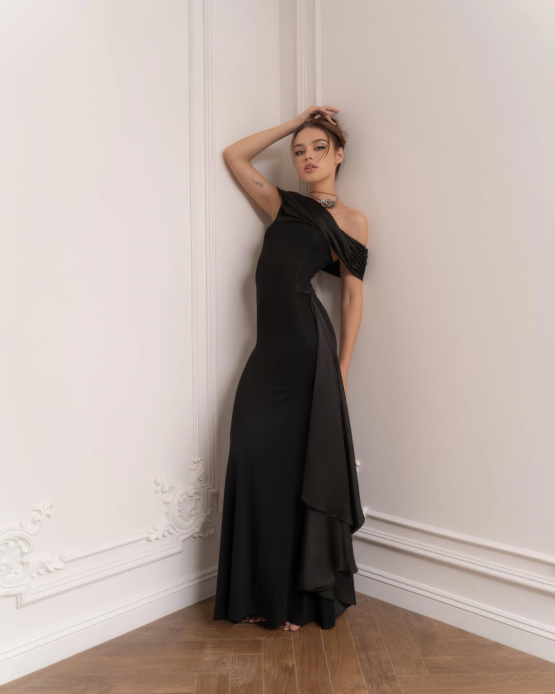 Romantique | Satin Draped Hourglass Dress
