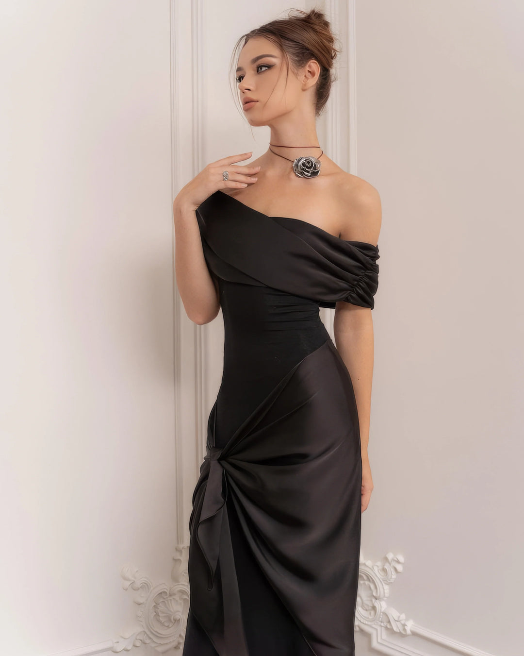 Romantique | Satin Draped Hourglass Dress