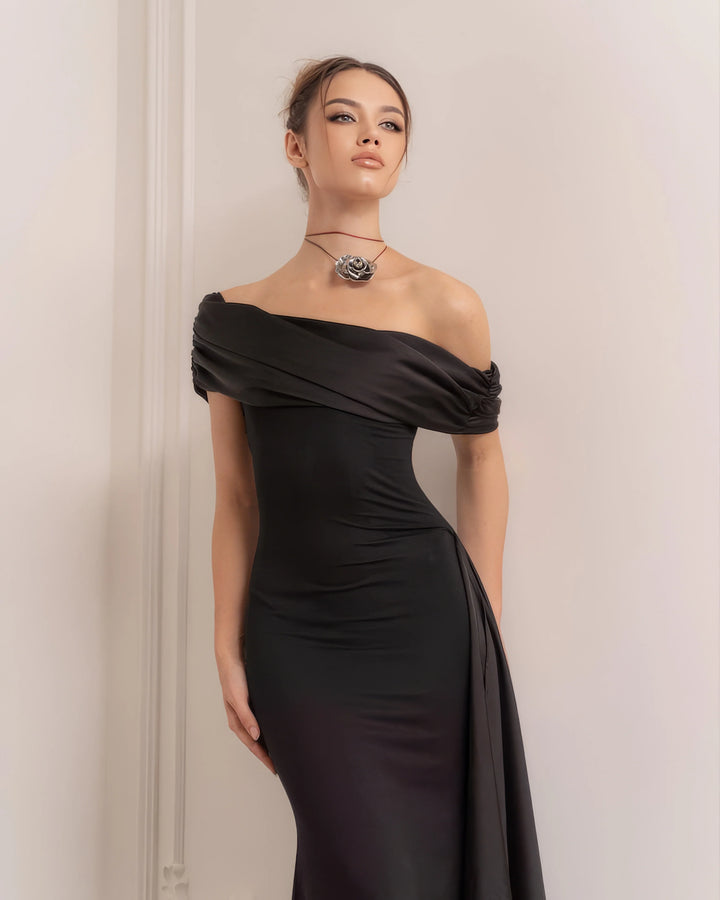 Romantique | Satin Draped Hourglass Dress