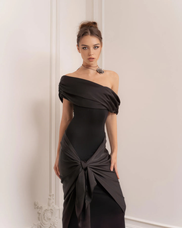 Romantique | Satin Draped Hourglass Dress
