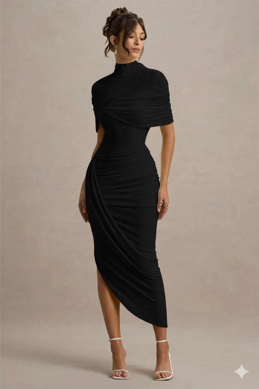 Lyra | Bodycon Maxi Dress- Black