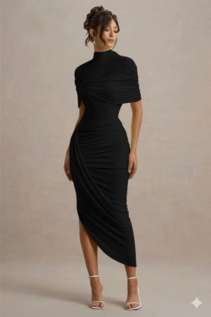 Lyra | Bodycon Maxi Dress- Black