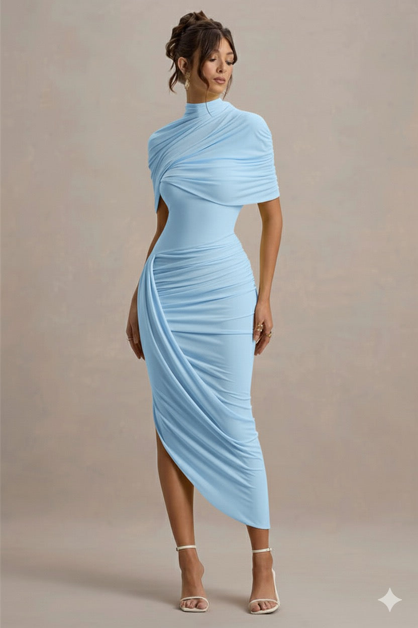 Lyra | Bodycon Maxi Dress- Baby Blue