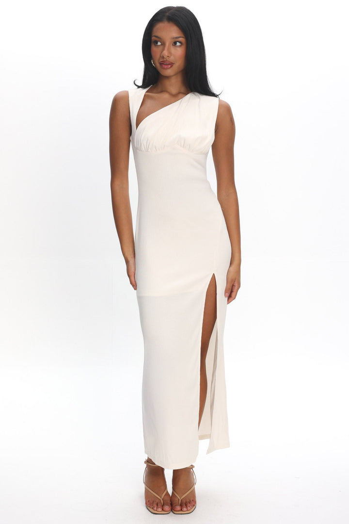 Daleela | Asymmetric Maxi Dress - White