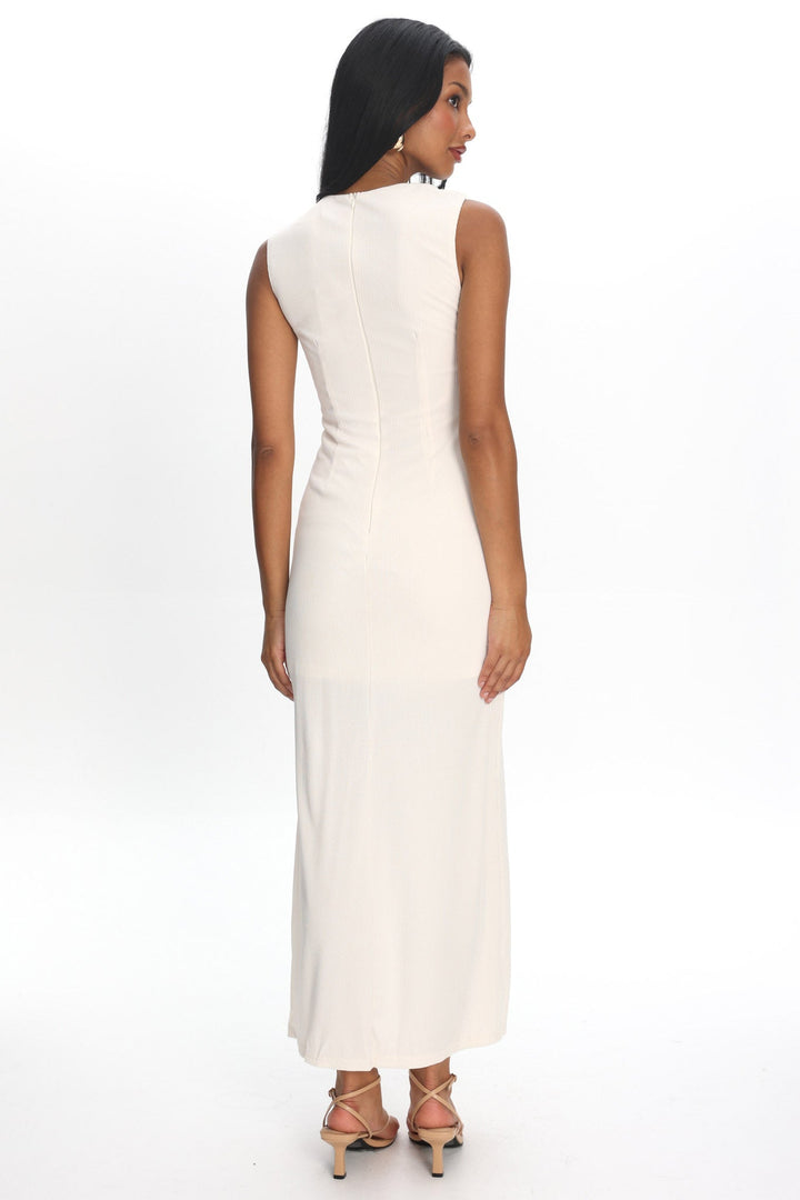 Daleela | Asymmetric Maxi Dress - White