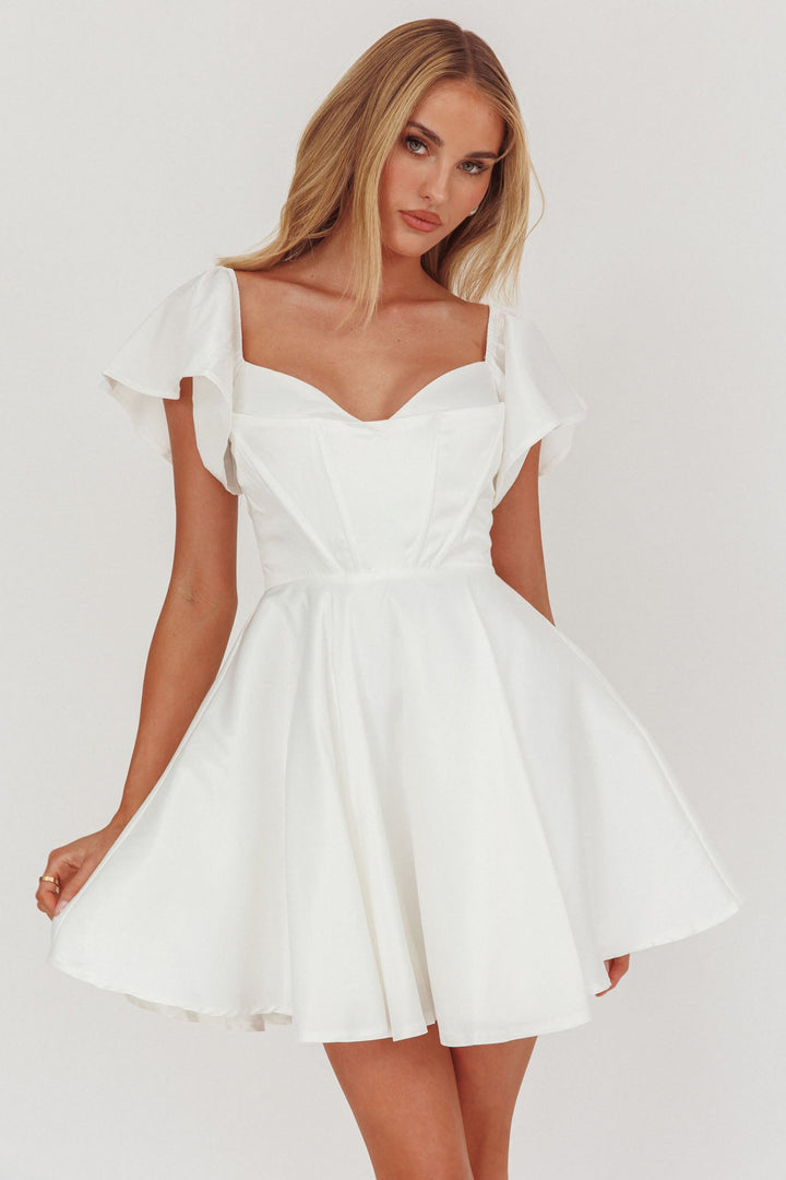 Tamelia | Flared Mini Dress - White