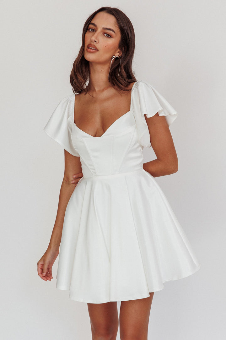 Tamelia | Flared Mini Dress - White