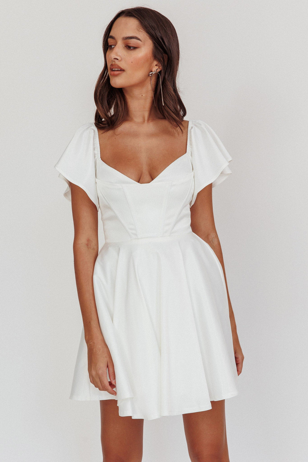 Tamelia | Flared Mini Dress - White