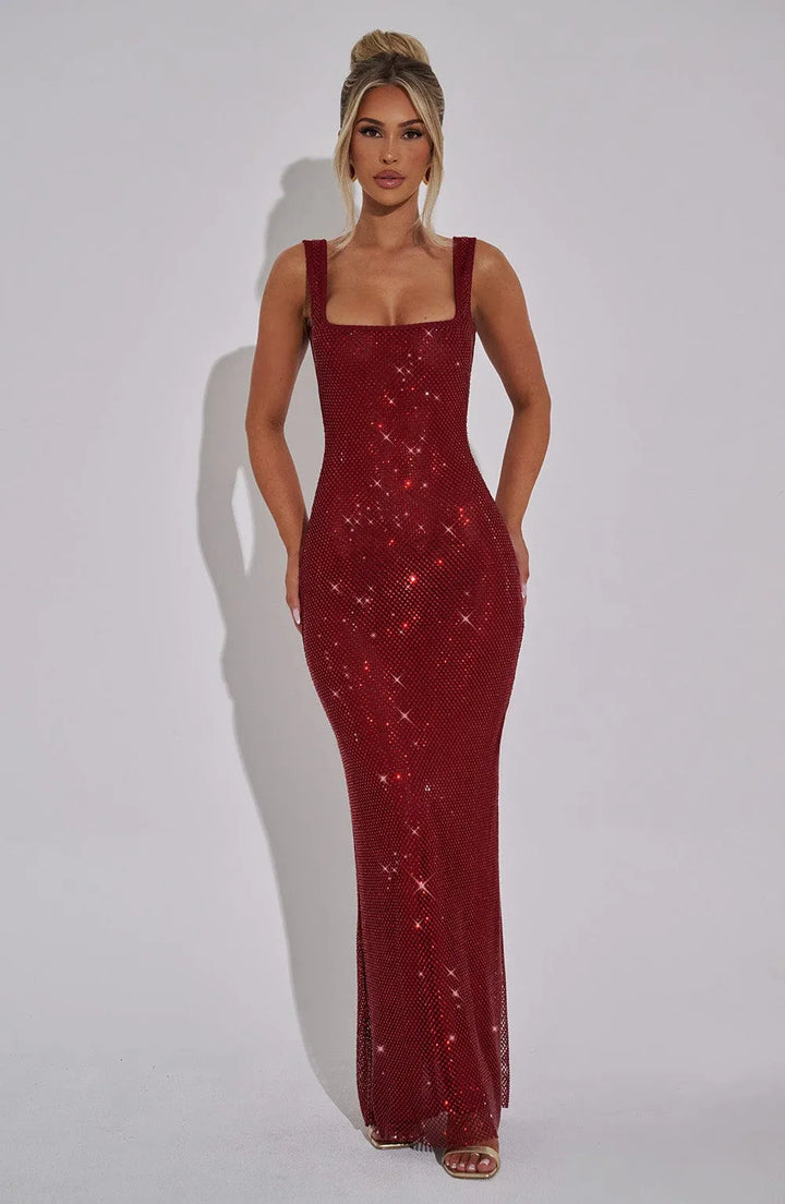 Lulu | Spotlight Hourglass Gown - Wine Red