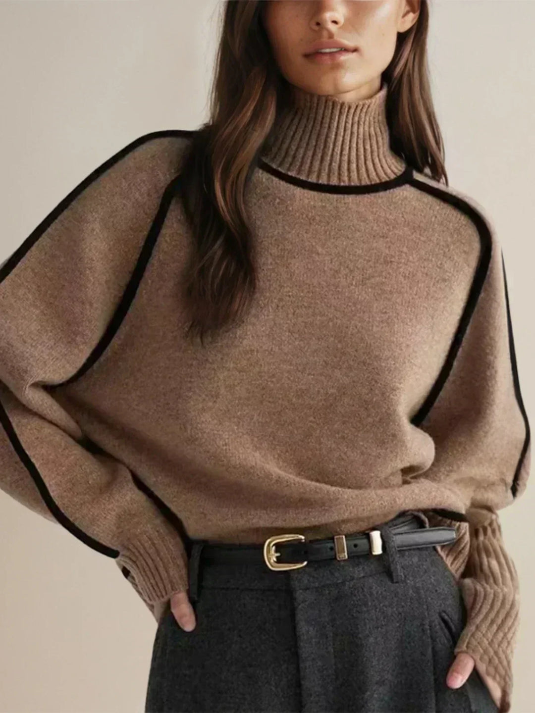 Esmé - Contrast Trim Turtleneck