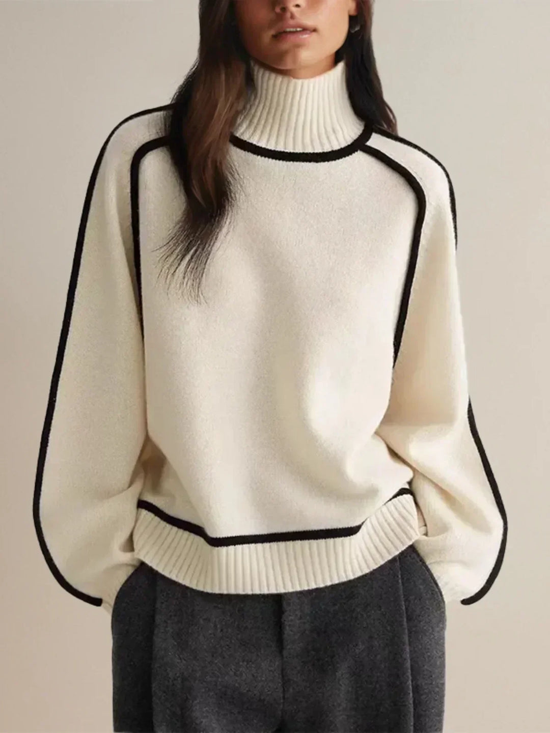 Esmé - Contrast Trim Turtleneck