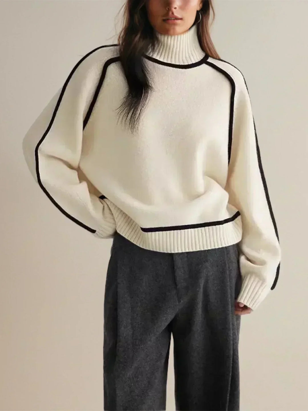 Esmé - Contrast Trim Turtleneck