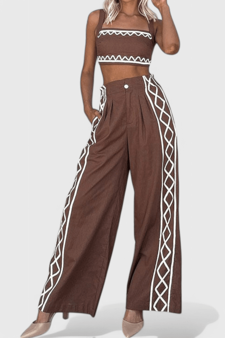 Mirella | Asymmetrical Top &amp; Wide Trousers
