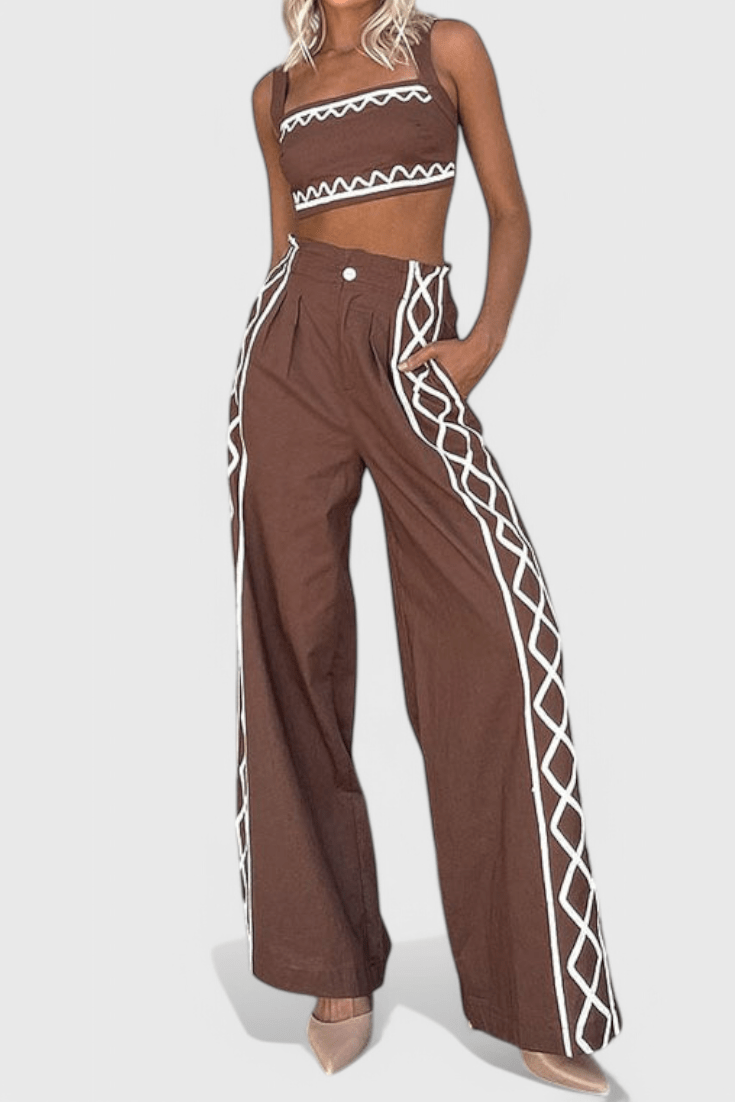 Mirella | Asymmetrical Top &amp; Wide Trousers
