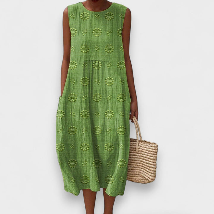 Nina - Textured Cotton Midi Dress