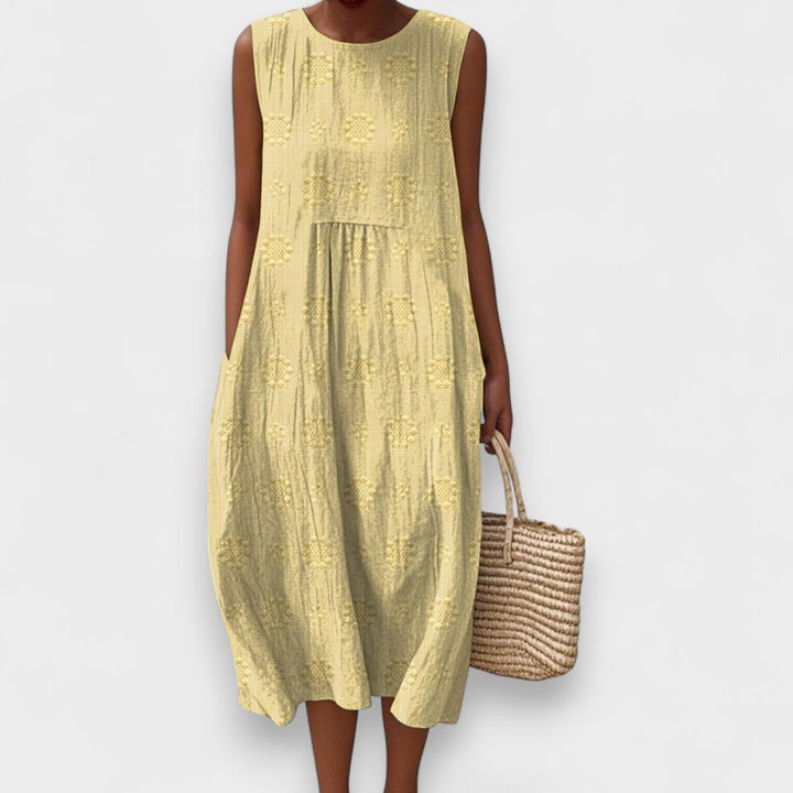 Nina - Textured Cotton Midi Dress