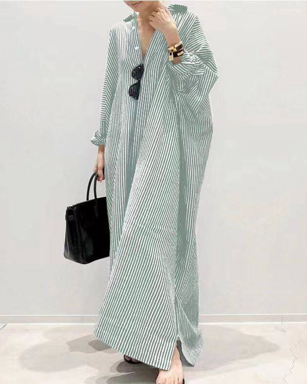 Giselle | Striped Shirt Maxi Dress