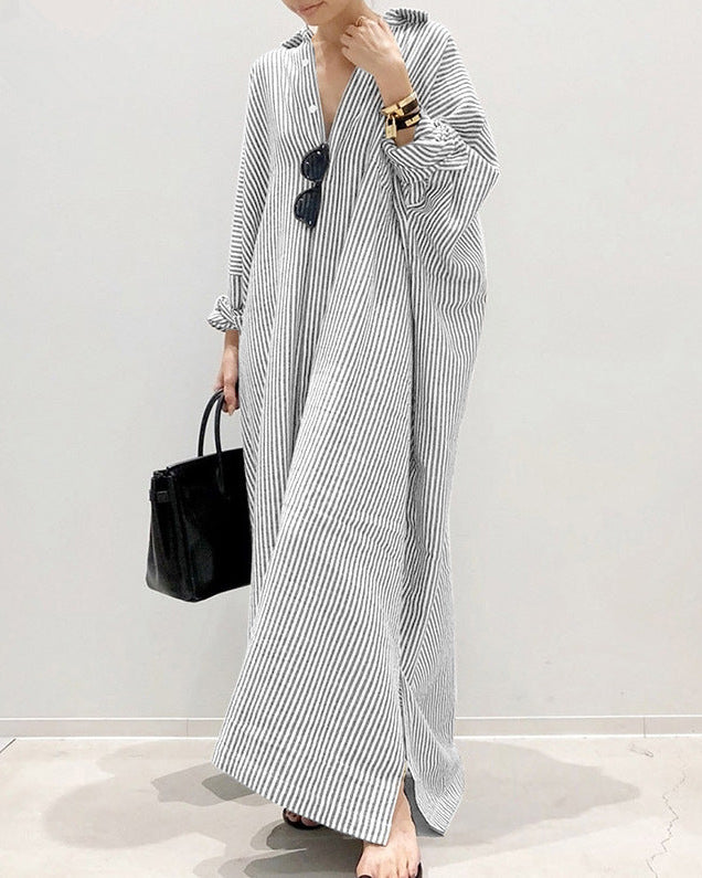 Giselle | Striped Shirt Maxi Dress
