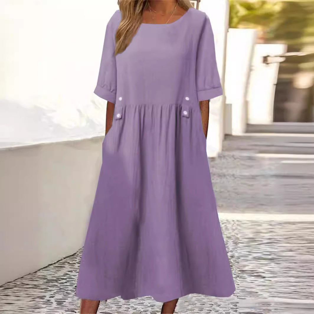 Lilano | Chic Button Accent Midi Dress