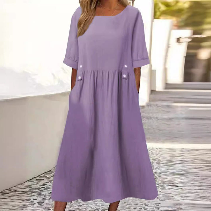 Lilano | Chic Button Accent Midi Dress