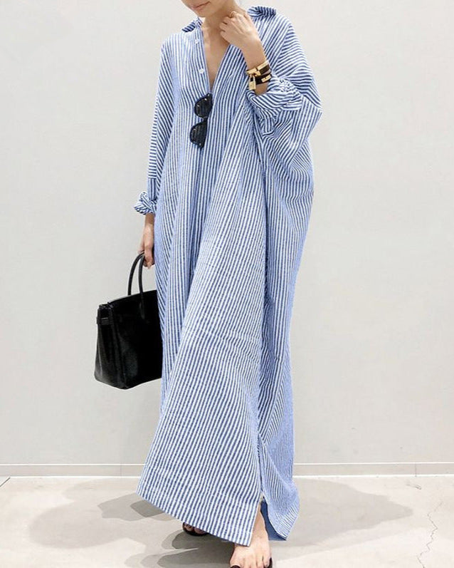 Giselle | Striped Shirt Maxi Dress