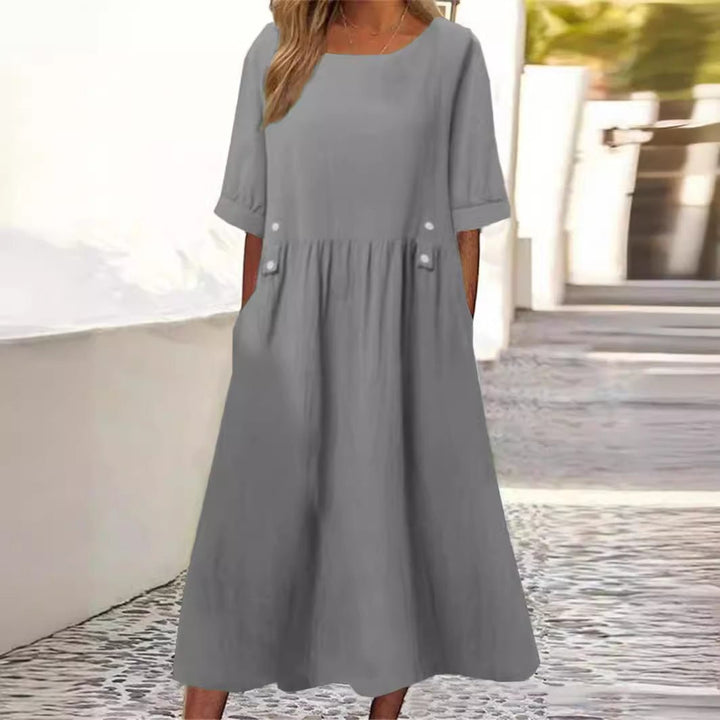 Lilano | Chic Button Accent Midi Dress