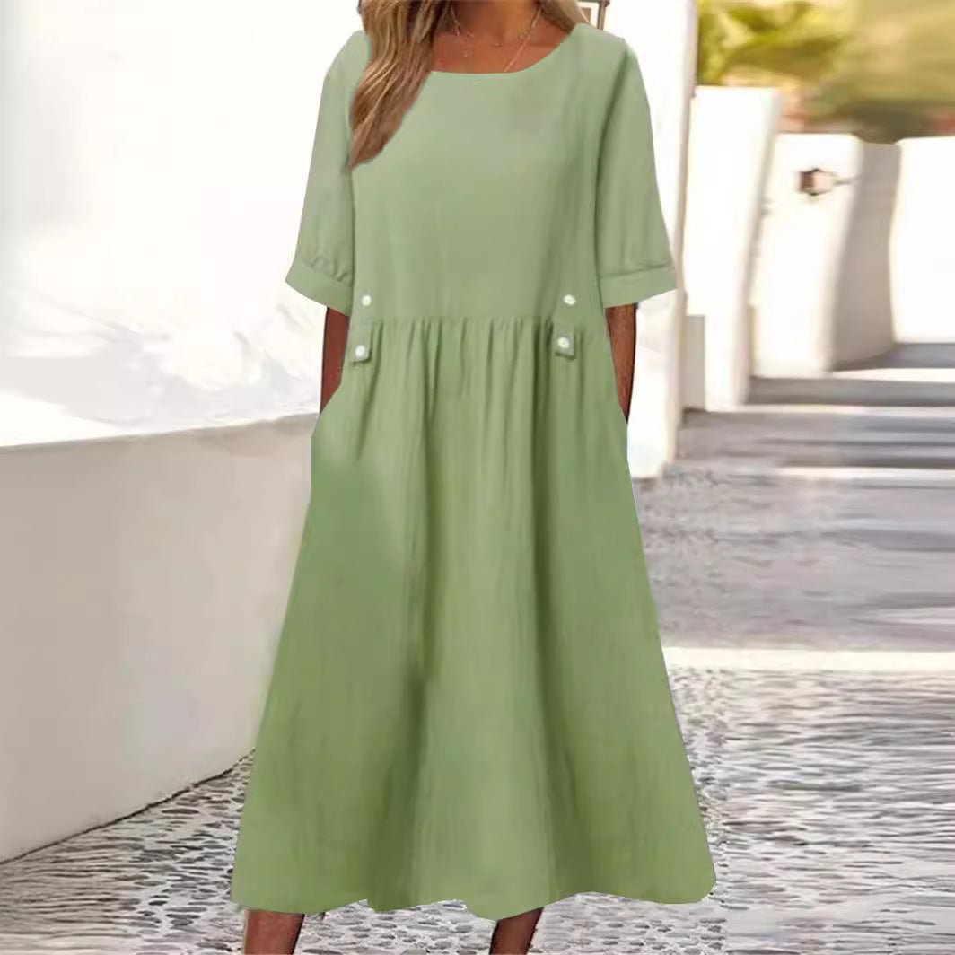Lilano | Chic Button Accent Midi Dress