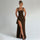 Seraya | Open Back Slip Maxi Dress - Brown