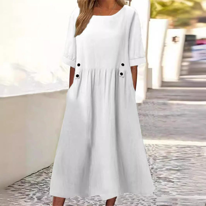 Lilano | Chic Button Accent Midi Dress