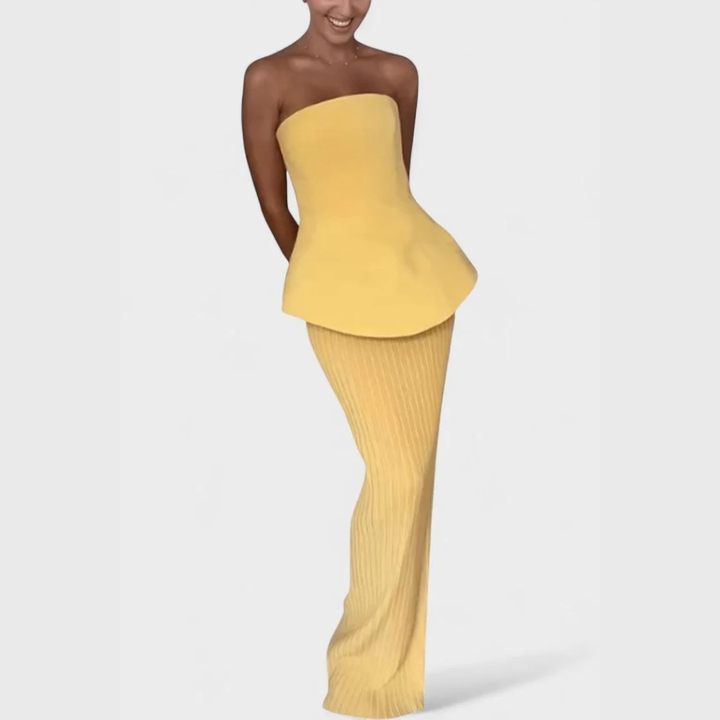 Trinidad | Strapless Pleated Set