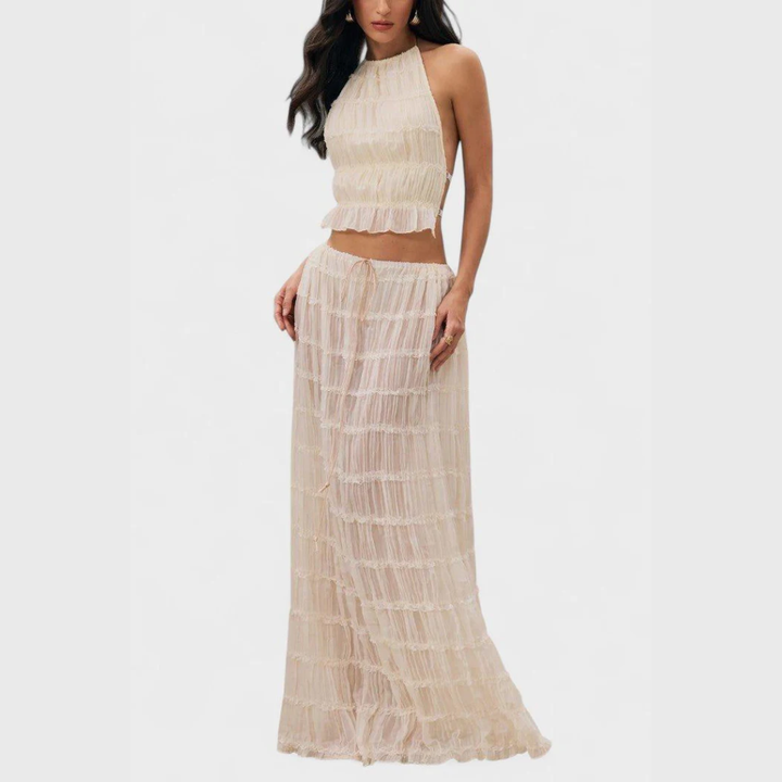 Eugenie | Pleated Halter Set