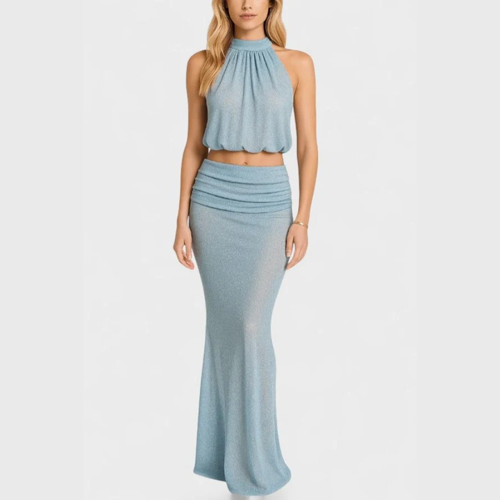 Zenvra | Halter Skirt Set