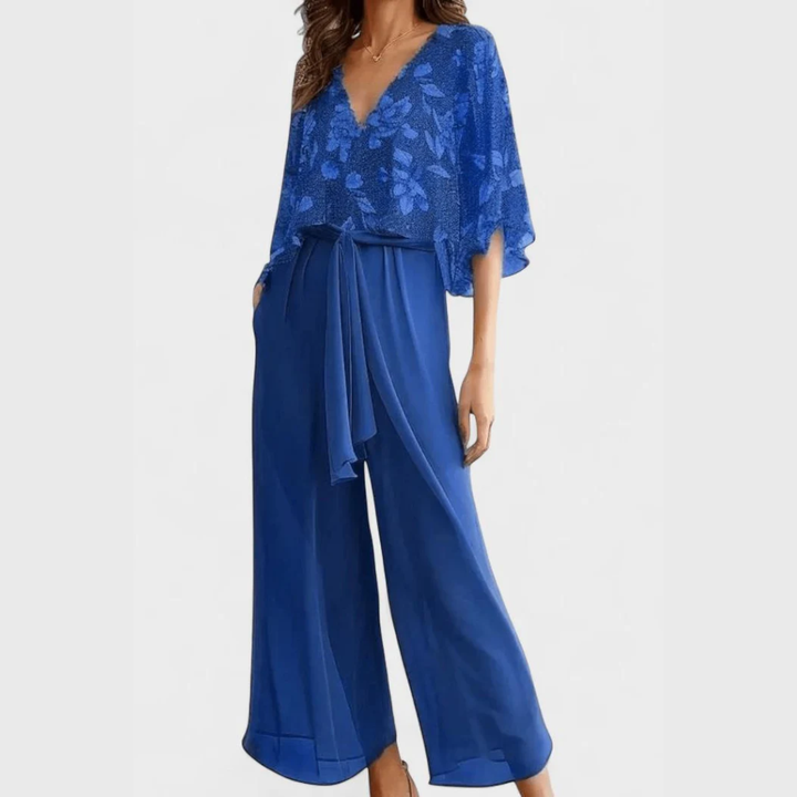 Claribel | Textured V-Neck Set