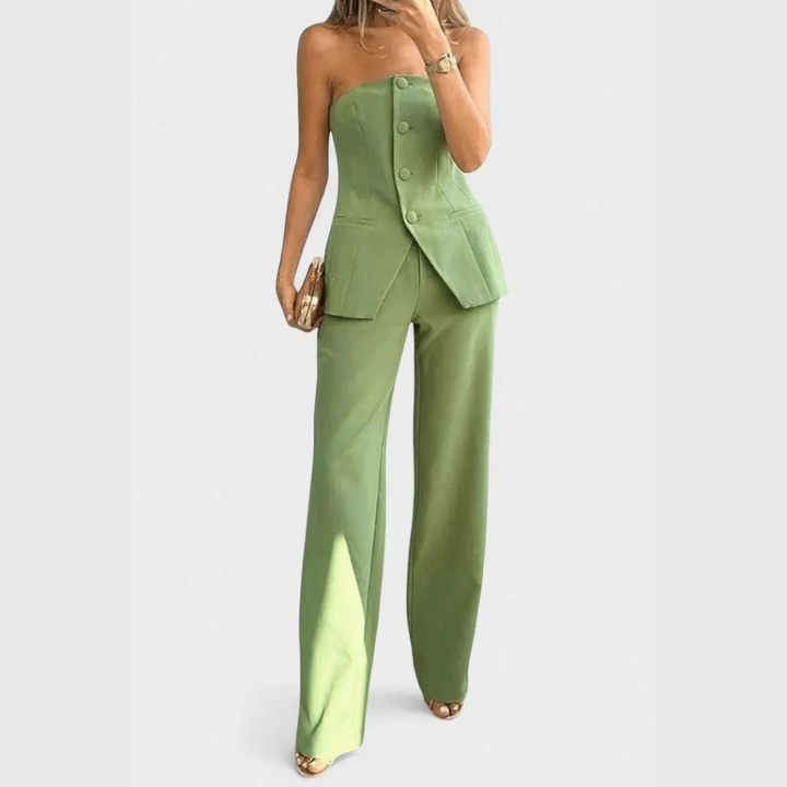 Ekaterina | Strapless Wide-Leg Set