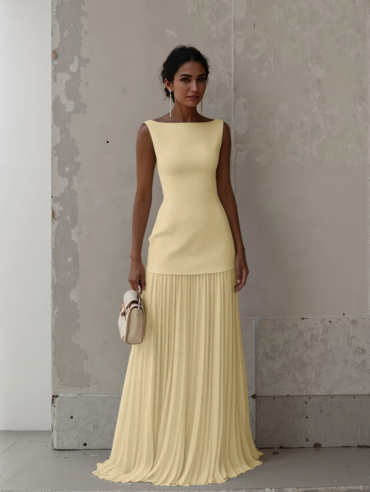 Céline | Elegant Pleated Evening Two-Piece Dress