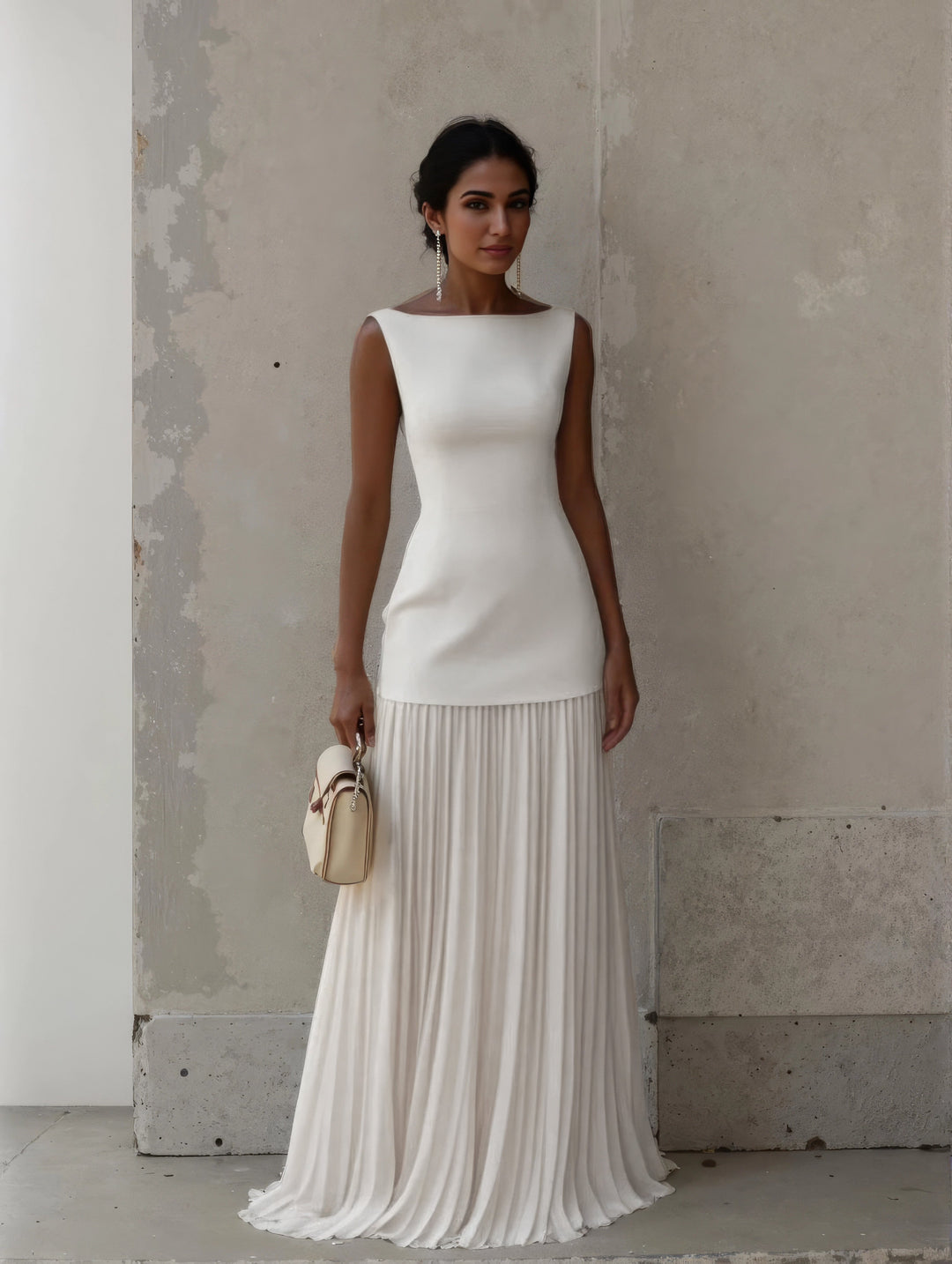 Céline | Elegant Pleated Evening Two-Piece Dress