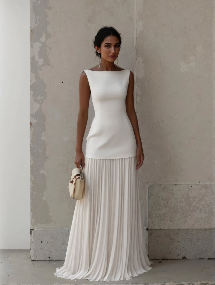 Céline | Elegant Pleated Evening Two-Piece Dress