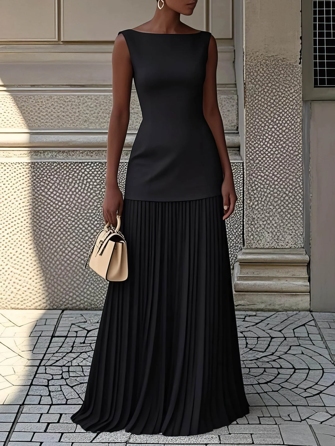 Céline | Elegant Pleated Evening Two-Piece Dress
