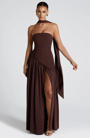 Valoria | Sculpture Romance Gown - Brown