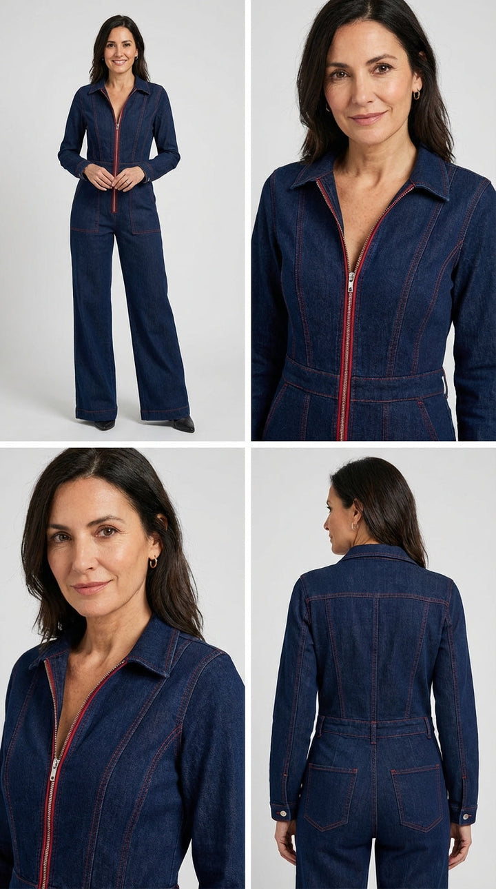 Chelsea | Sculpted Denim Jumpsuit