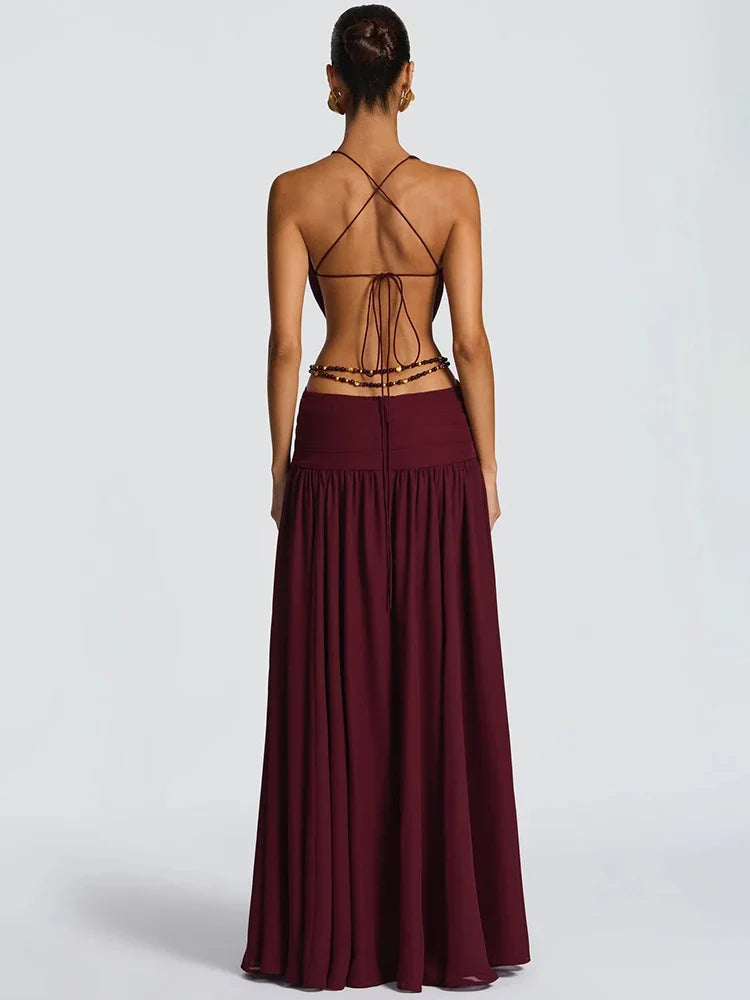 Cressida | Cut-Out Maxi Dress Burgundy