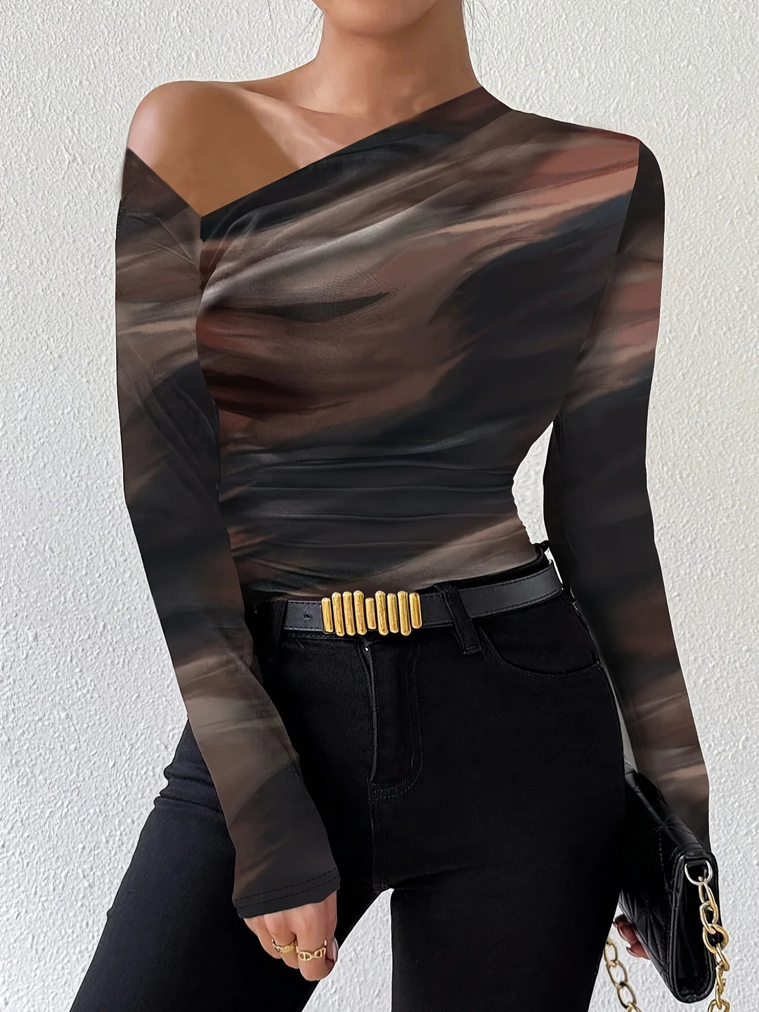 Nadia - One-Shoulder Sculpt Top