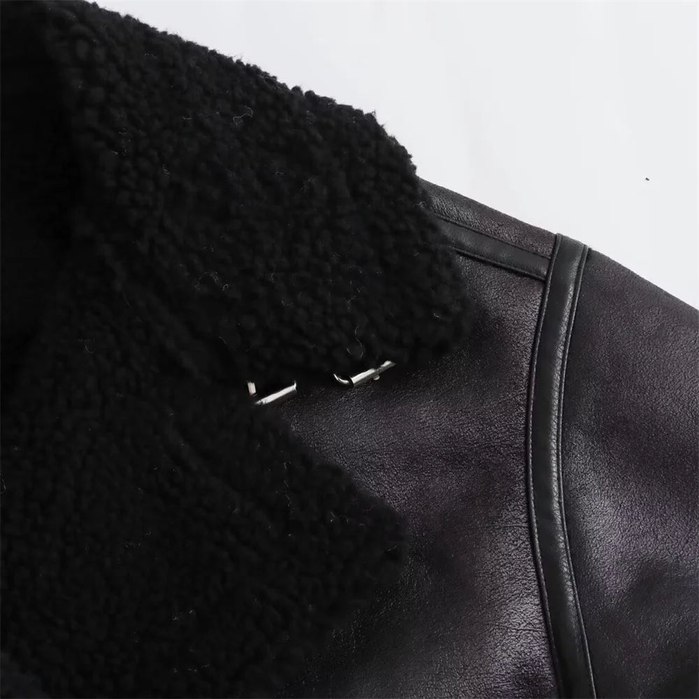 Talia - Faux‑Suede Belted Jacket