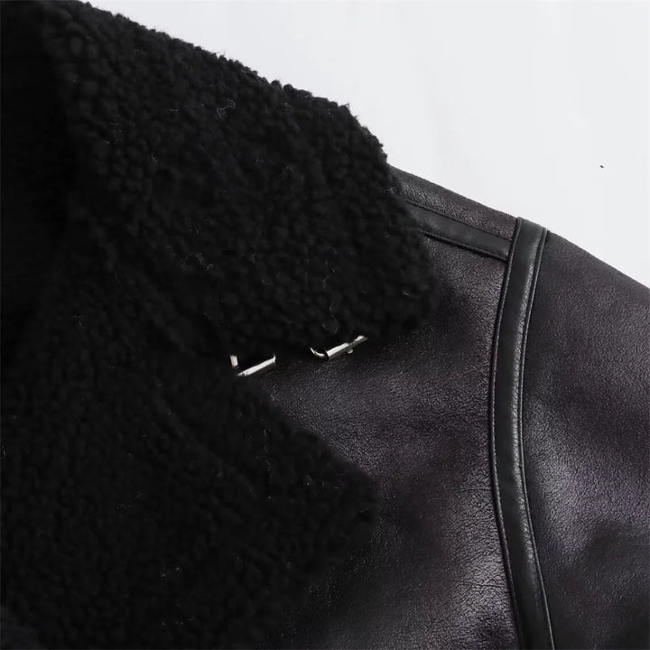 Talia - Faux‑Suede Belted Jacket