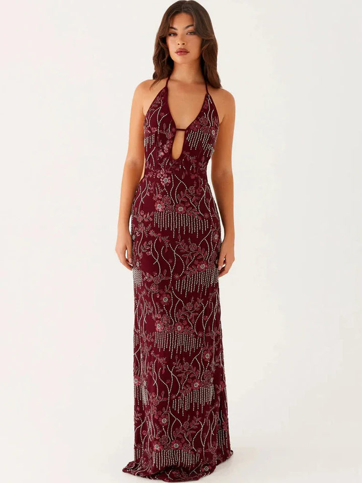 Arabella | Backless Sequin Maxi Dress