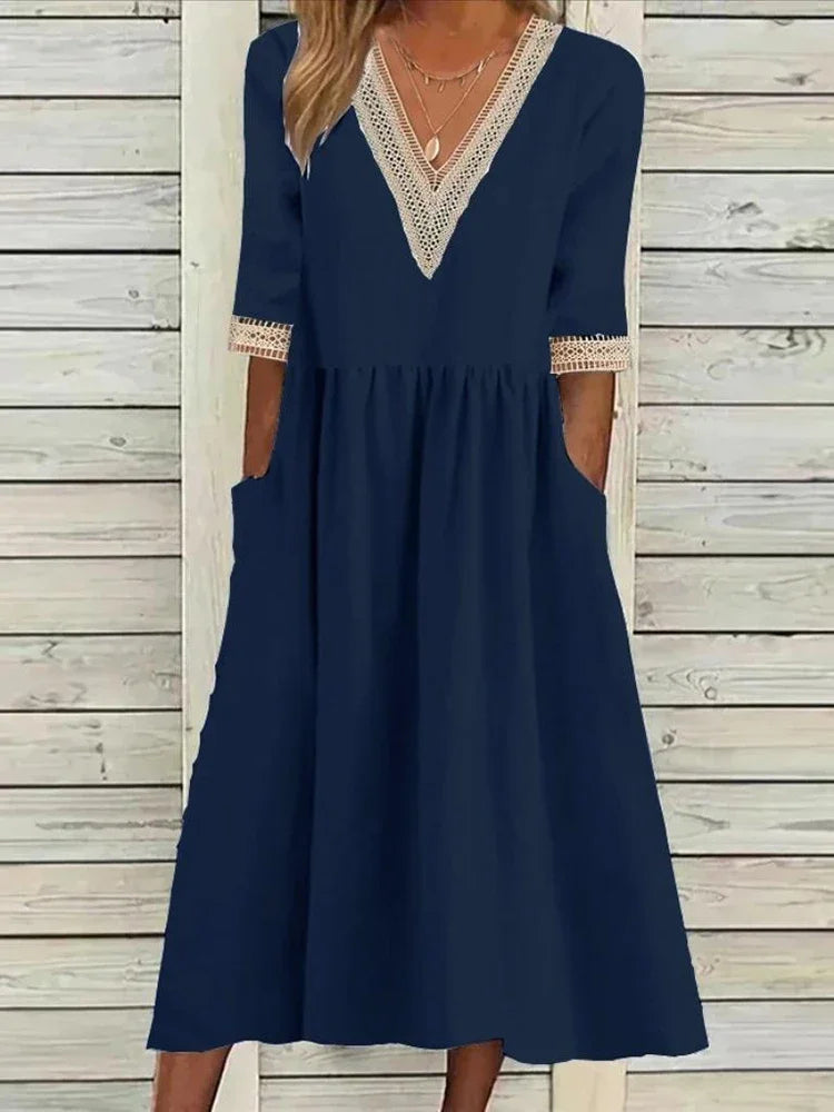 Estella | Breezy Lace Midi Dress
